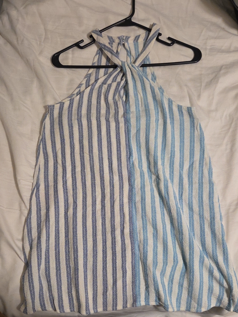 O'Neill Striped Halter Top in Blue and Light Blue